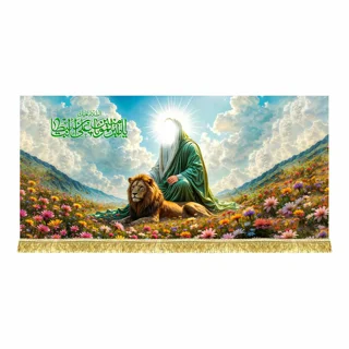 کتیبه مخمل نقاشی امیرالمومنین علی (ع)